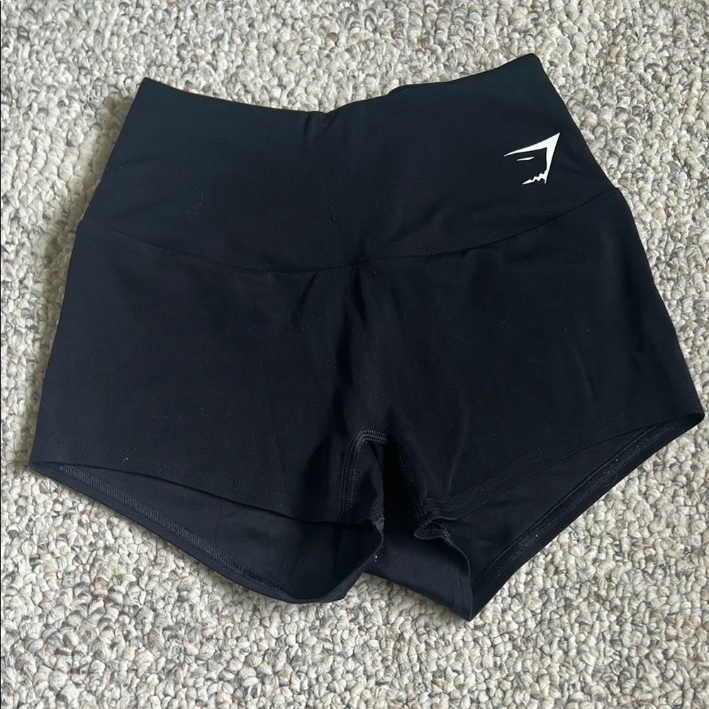 Gymshark Black Athletic Shorts Moisture-Wicking Compression